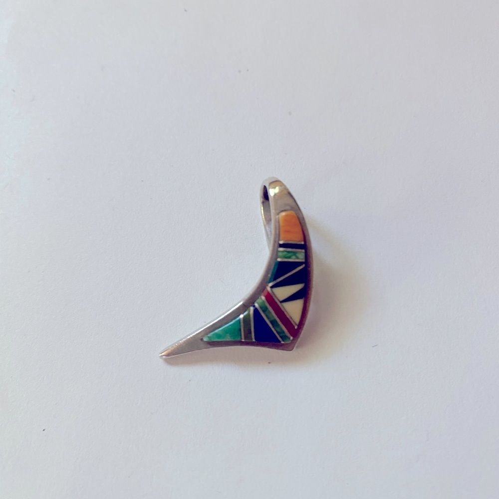 Sterling silver multi stone abstract slide